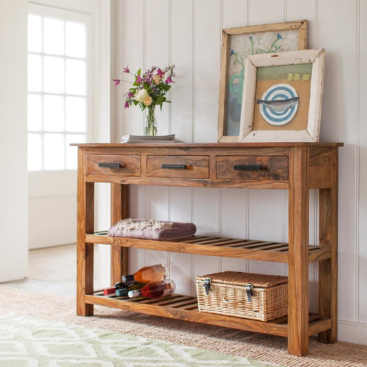 Wooden Console Table Gladiolus