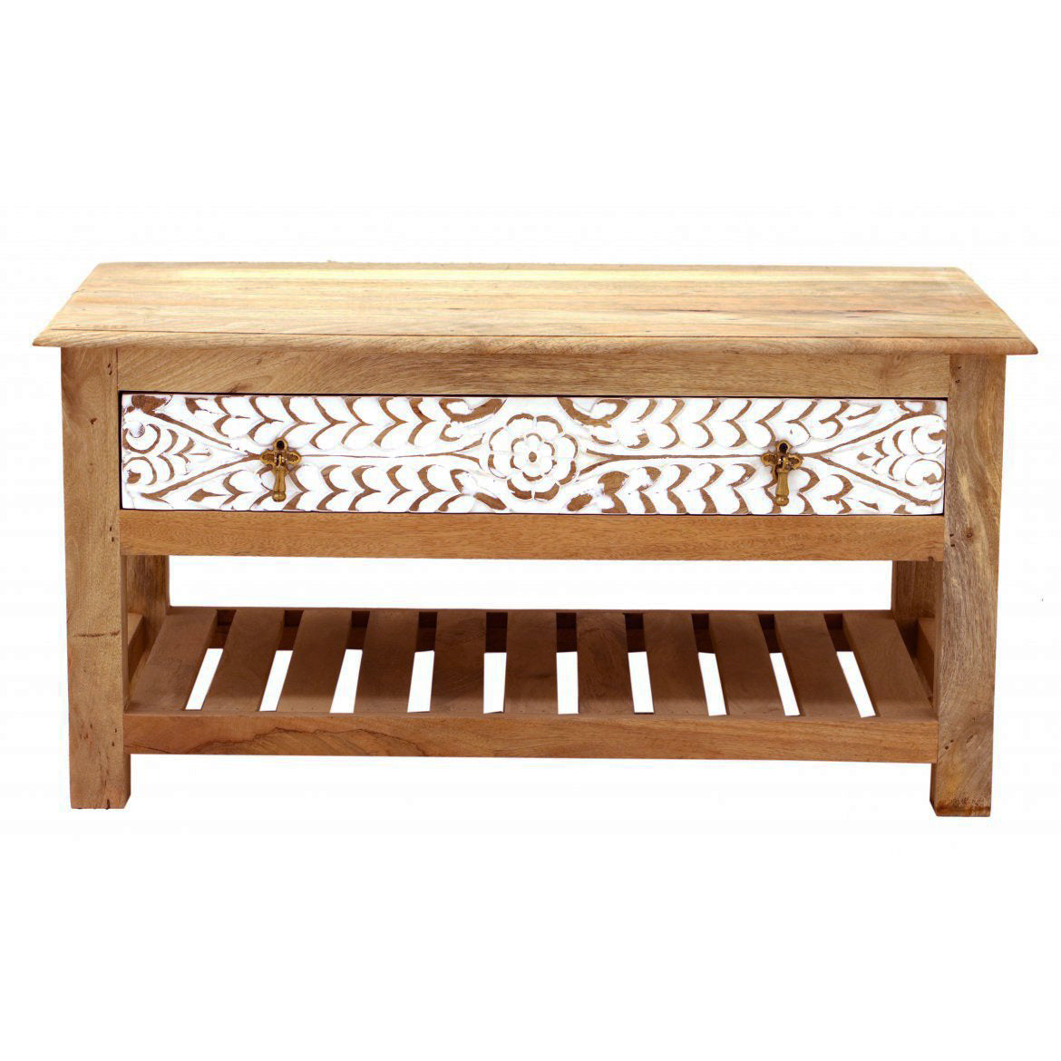 Coffee Table Wooden  — Dahlia Carved Secondary image