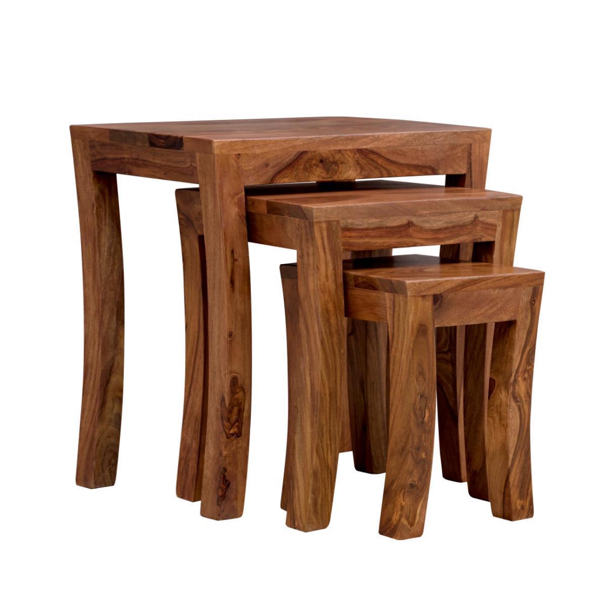 Ella Nested Wooden Stools Secondary image