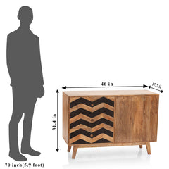 Crockery Unit Wooden - HERRINGBONE