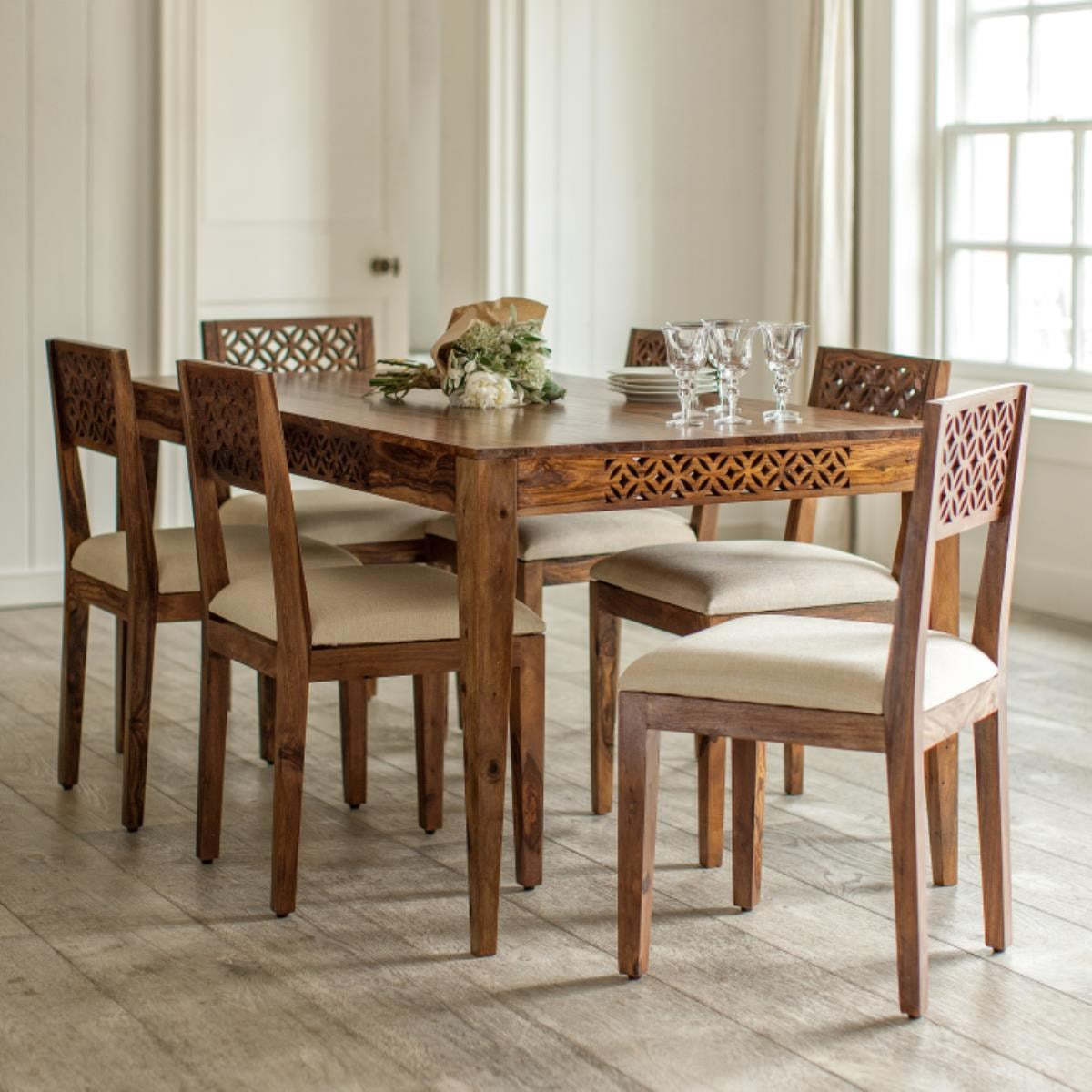 Dining Table Set (6) Wooden - Camellia