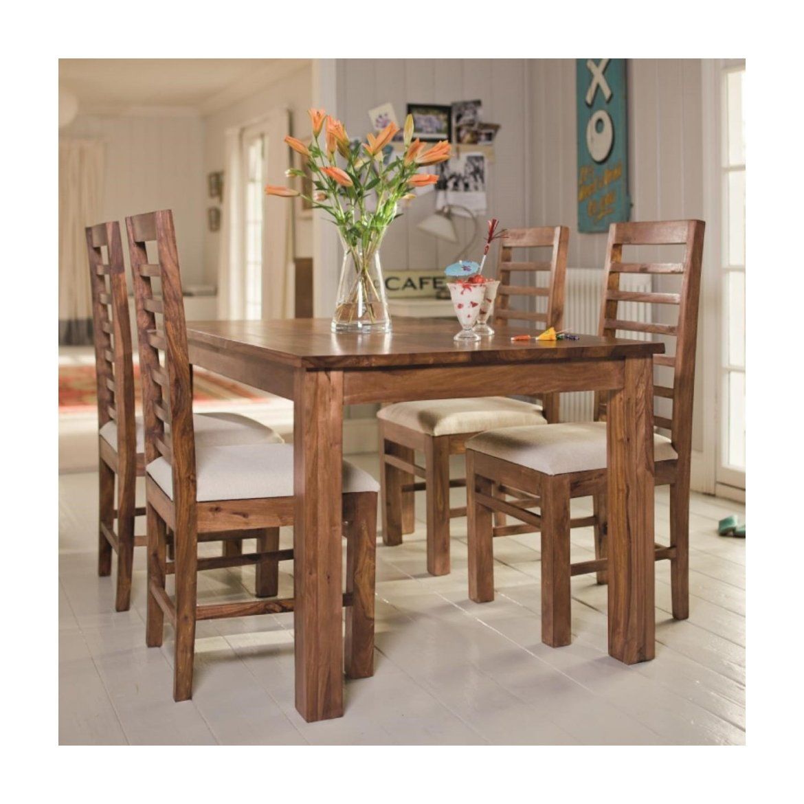 Dining Table Set (4) Wooden - Gladiolus Secondary image