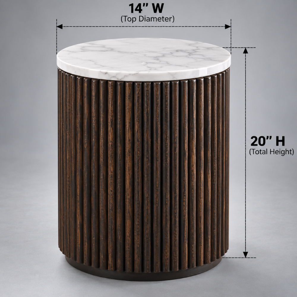 Side Table — Fluted