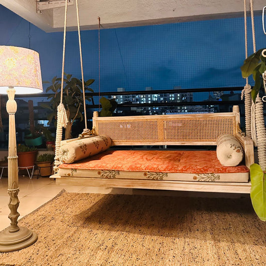 swing for home reversible rattan wooden