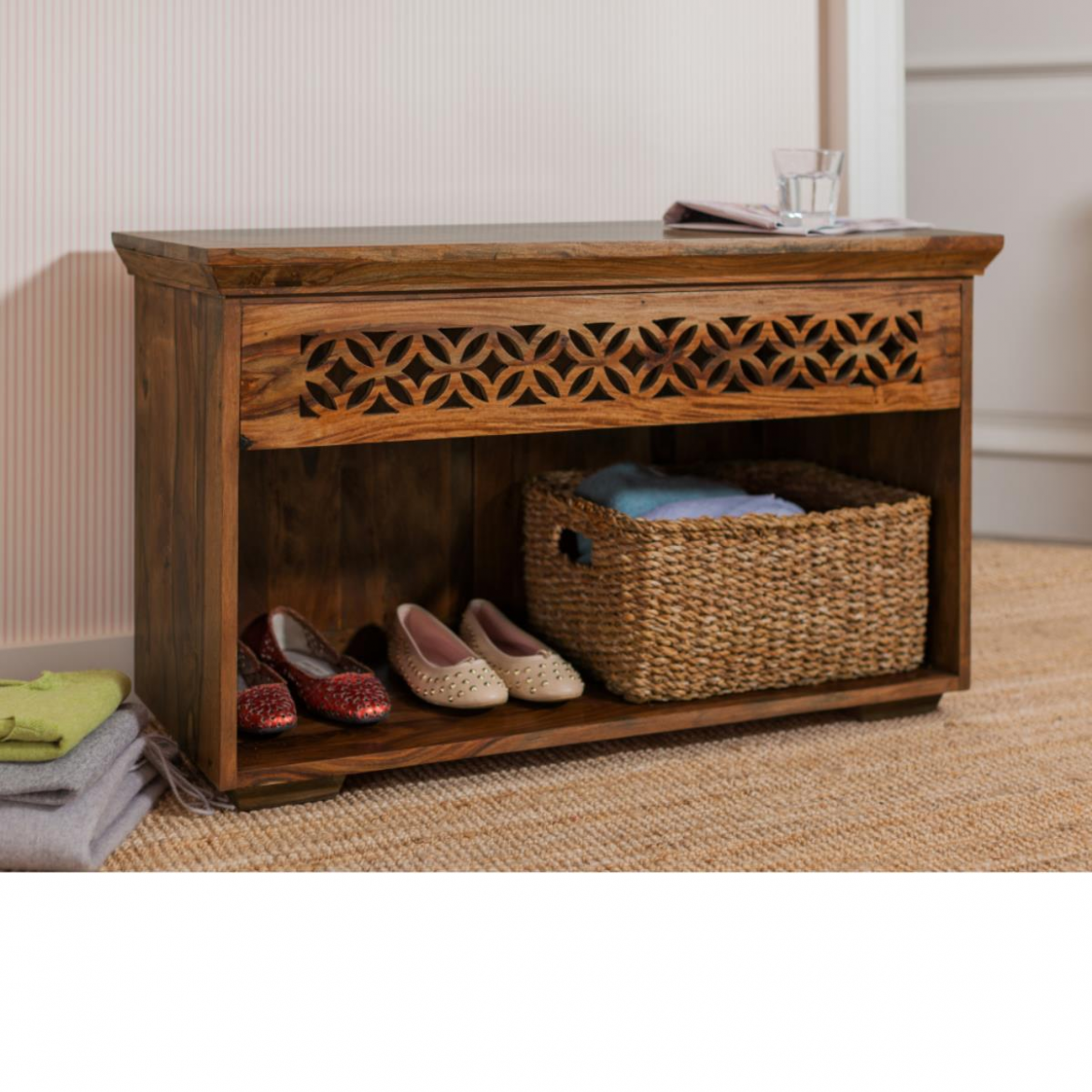 wooden shoe rack Main image