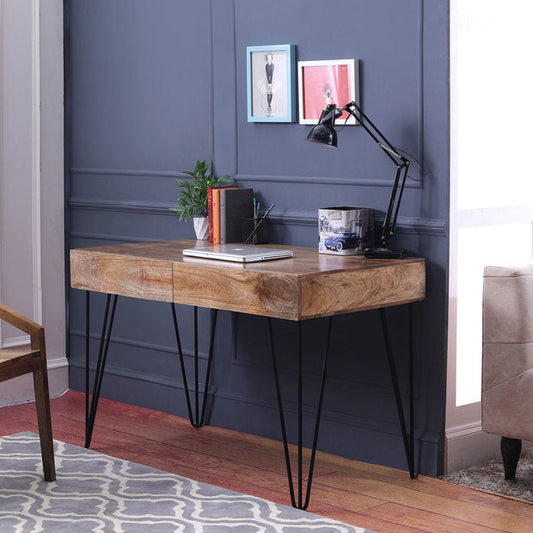 Study table mango wood with storage drawers for kids