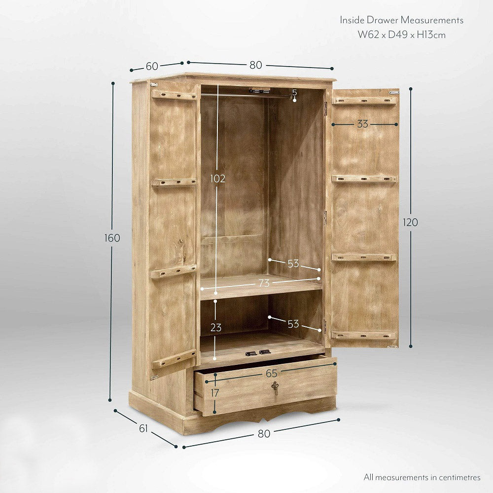 Wardrobe ( Wooden )  — Dahlia Carved