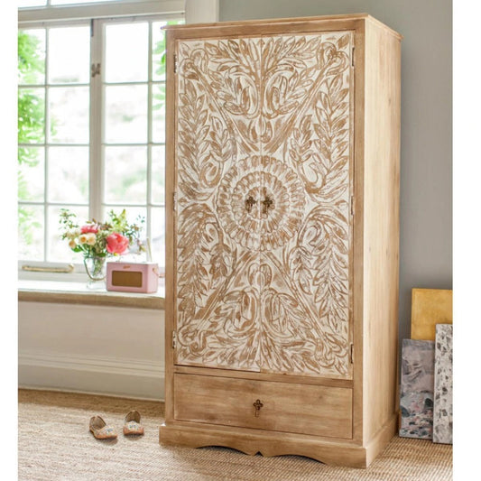 Wardrobe ( Wooden )  — Dahlia Carved