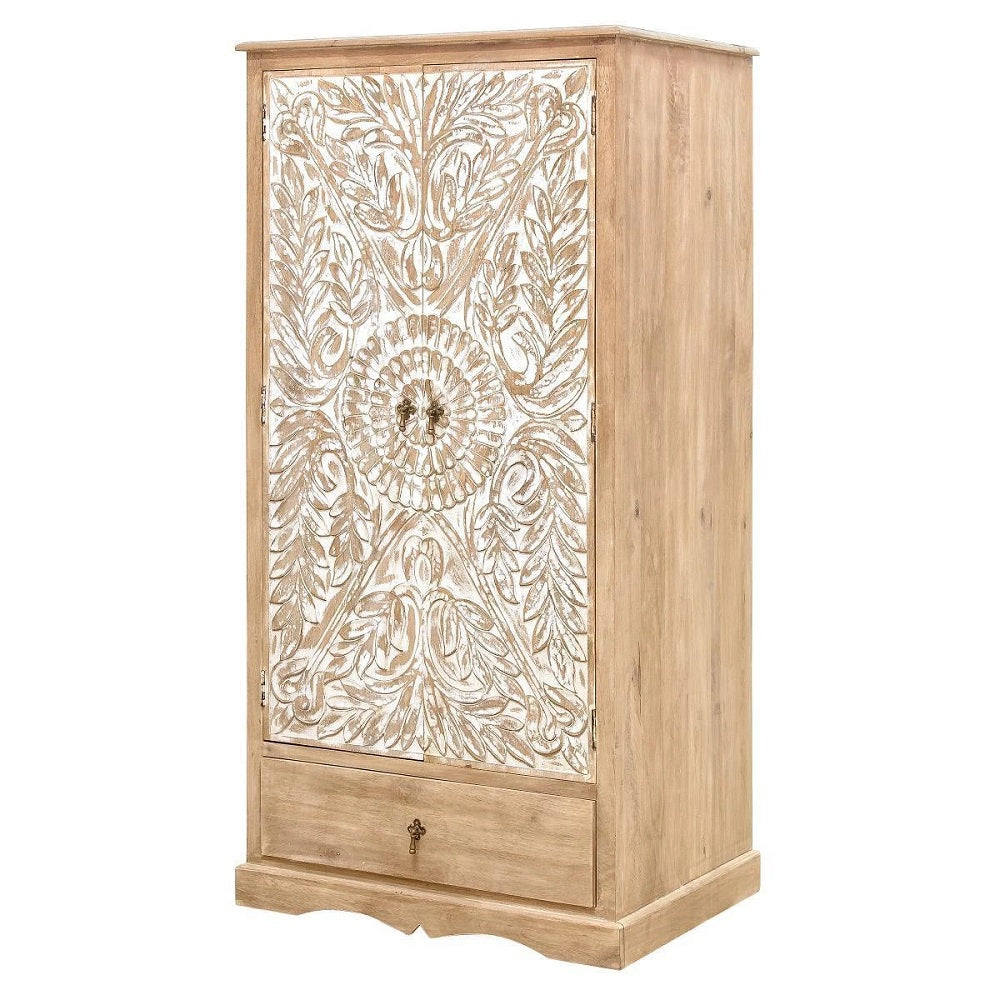 Wardrobe ( Wooden )  — Dahlia Carved