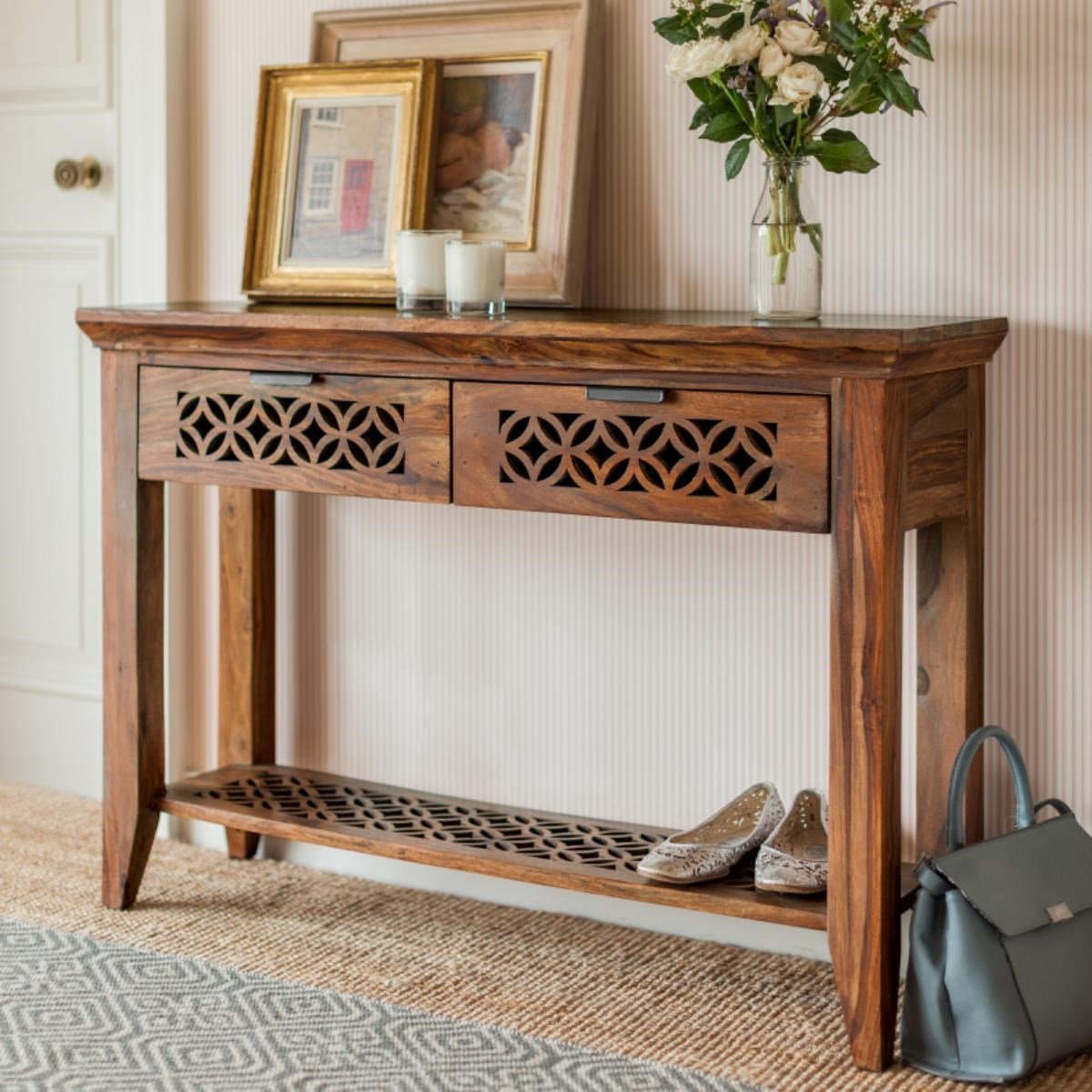 Wooden Console Table Camellia