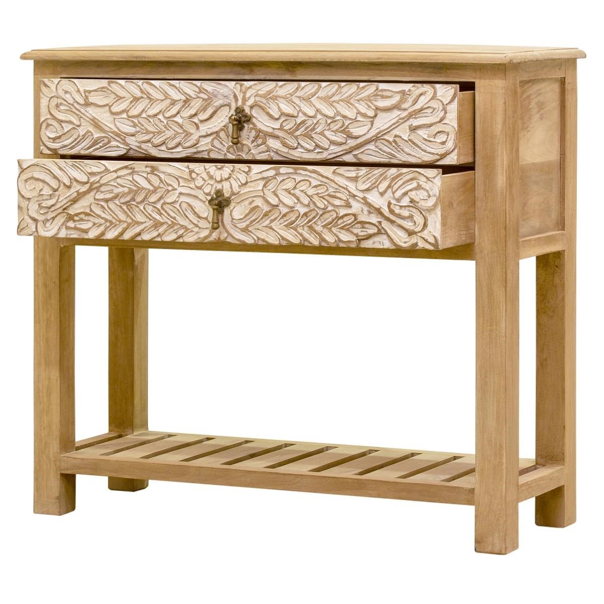 Console Table Wooden CARVED — Dahlia Collection Secondary image
