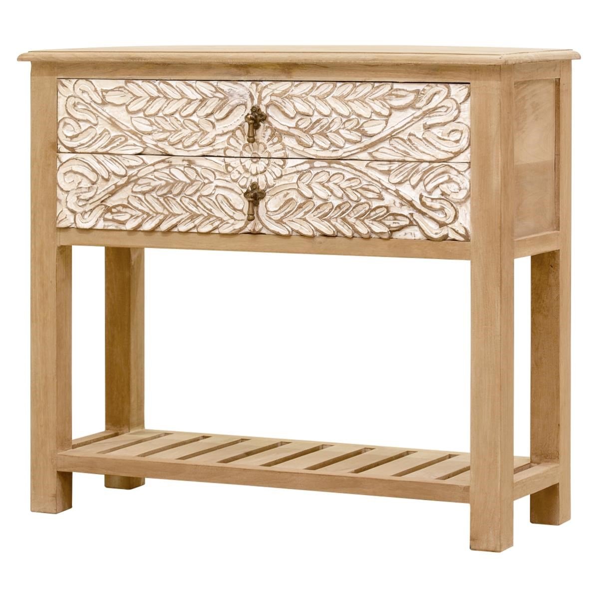 Console Table Wooden CARVED — Dahlia Collection
