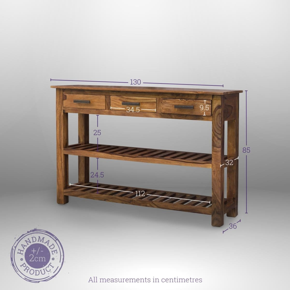 Wooden Console Table Gladiolus