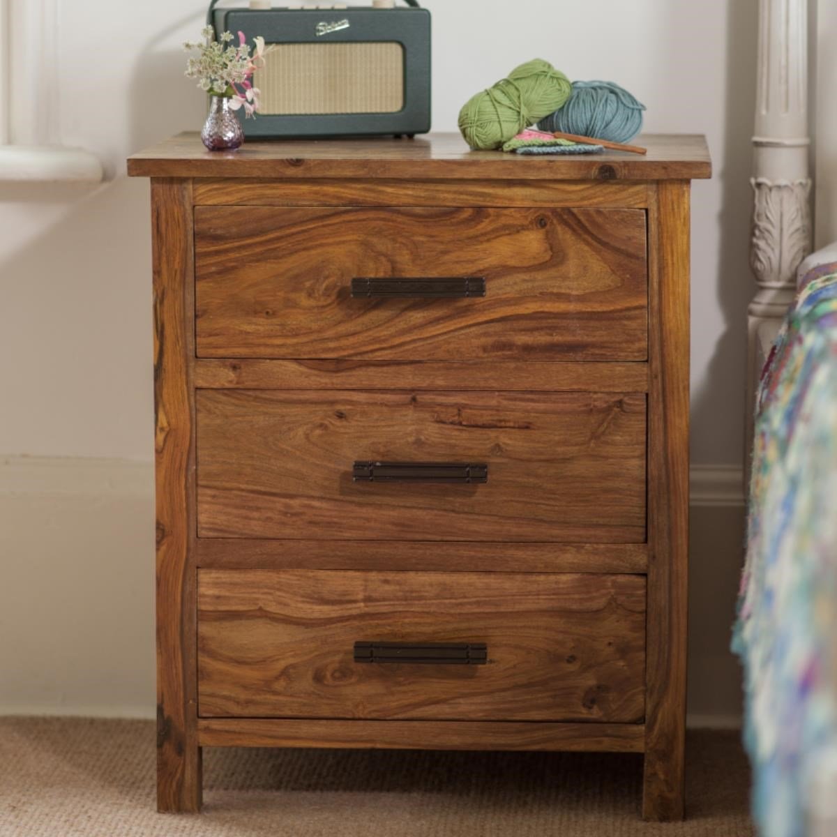 Wooden Bedside table - Marigold Collection