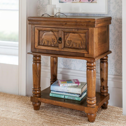 Haathi wooden bedside