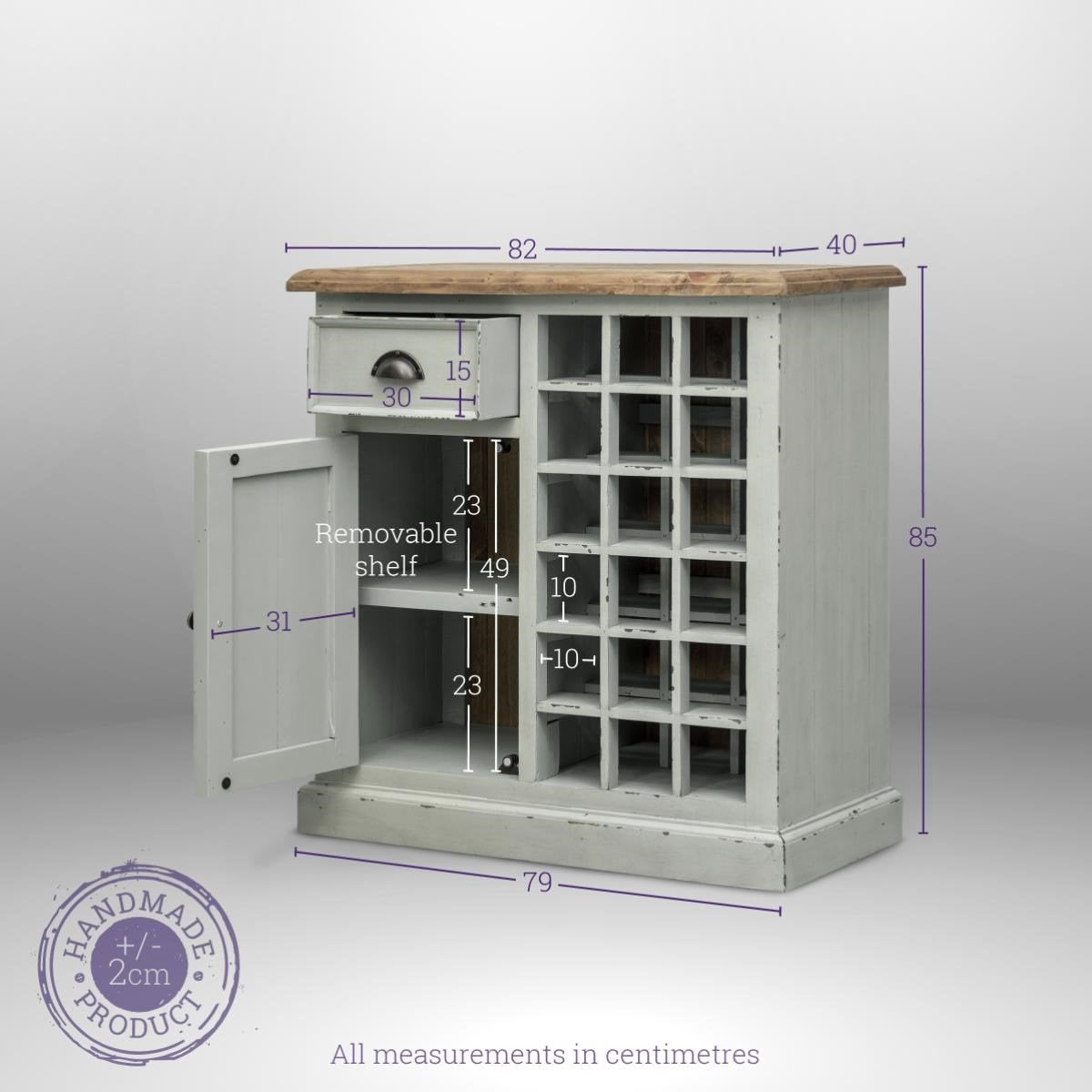 Wooden Sideboard / Wine Rack ( Winterberry Collection)