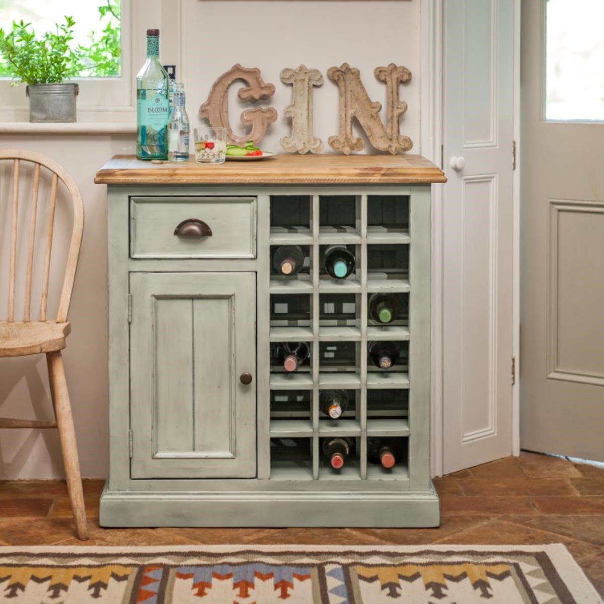 Wooden Sideboard / Wine Rack ( Winterberry Collection)