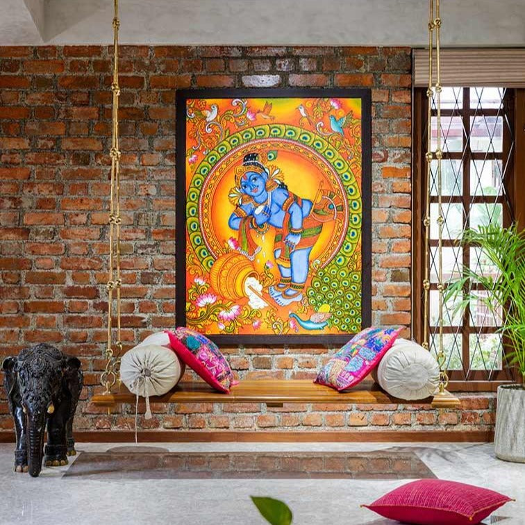Meera — Wooden swing ( brass chains ) Secondary image