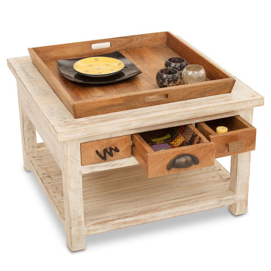 Coffee Table + Tray - Wooden  — CRESCENT