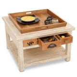 Coffee Table + Tray - Wooden  — CRESCENT
