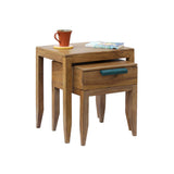 wooden nested stools tables