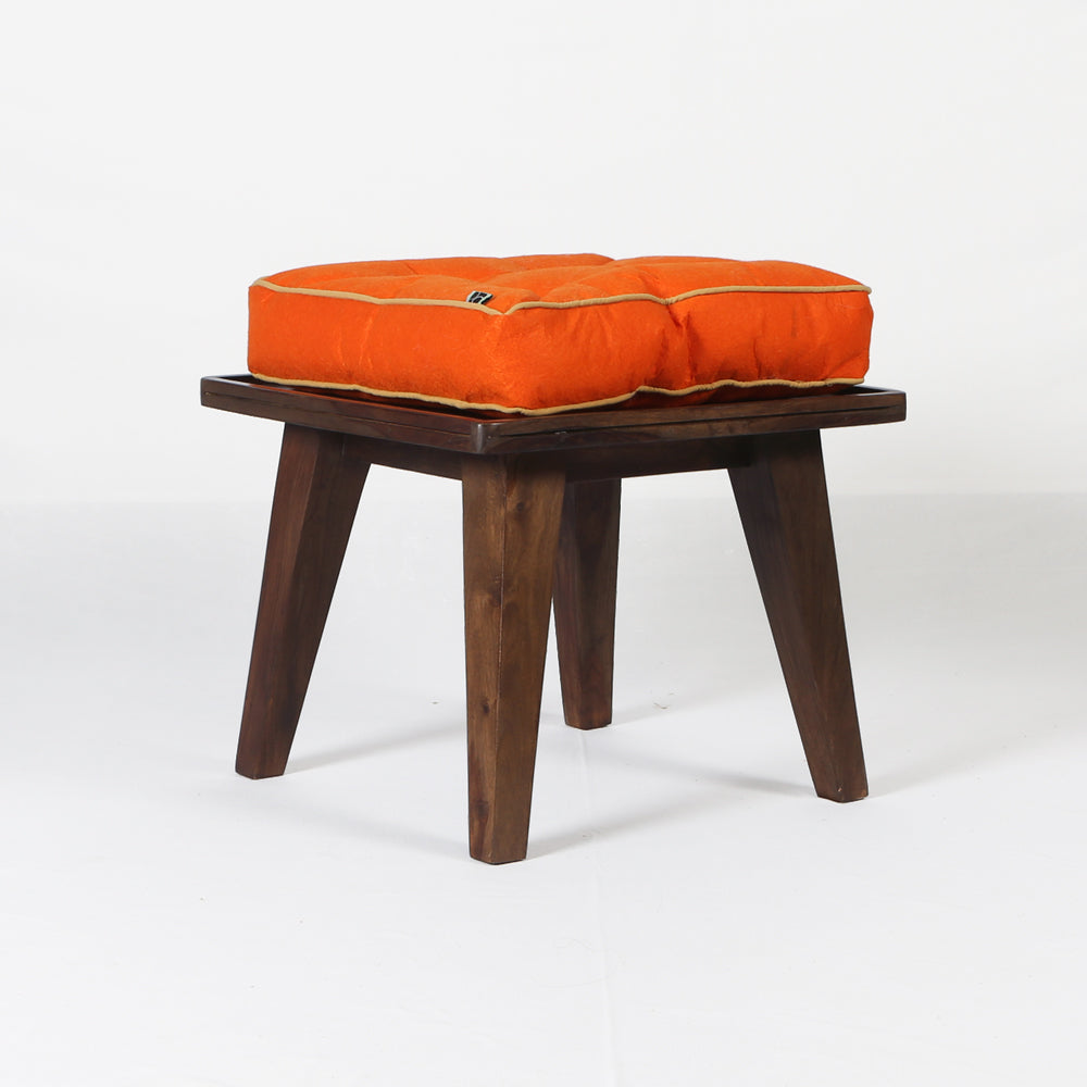 Solo Stool Wooden — ORANGE Secondary image