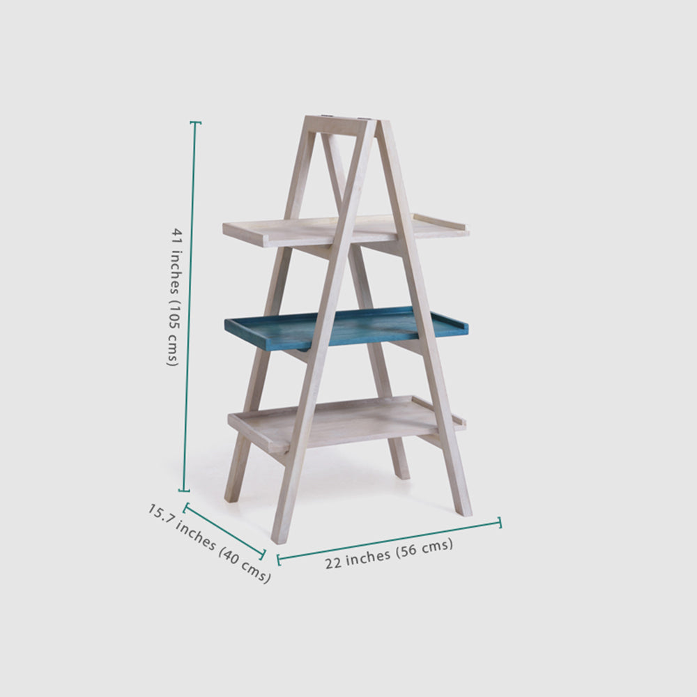 Floor Shelf bookshelf Wooden — TIER ( Teal )