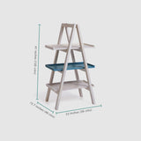 Floor Shelf bookshelf Wooden — TIER ( Teal )
