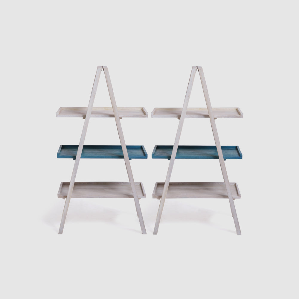Floor Shelf bookshelf Wooden — TIER ( Teal )